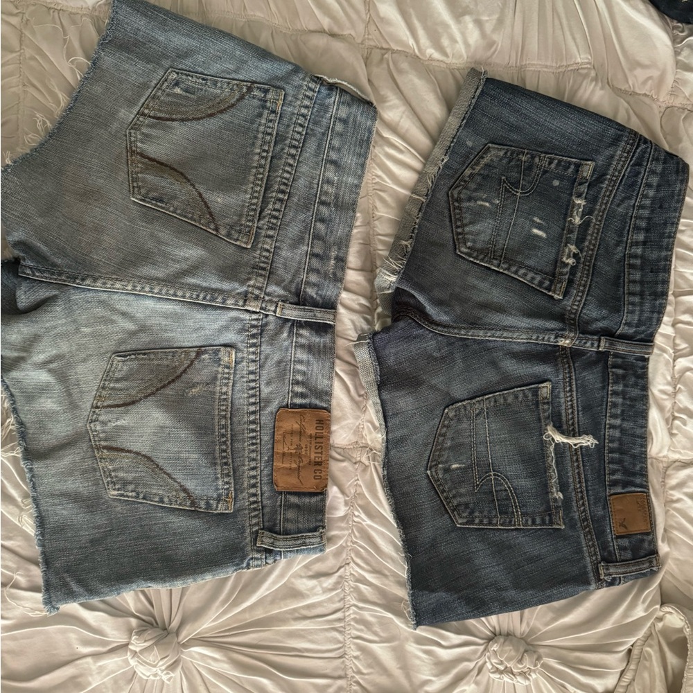 Pair of low rise jeans shorts